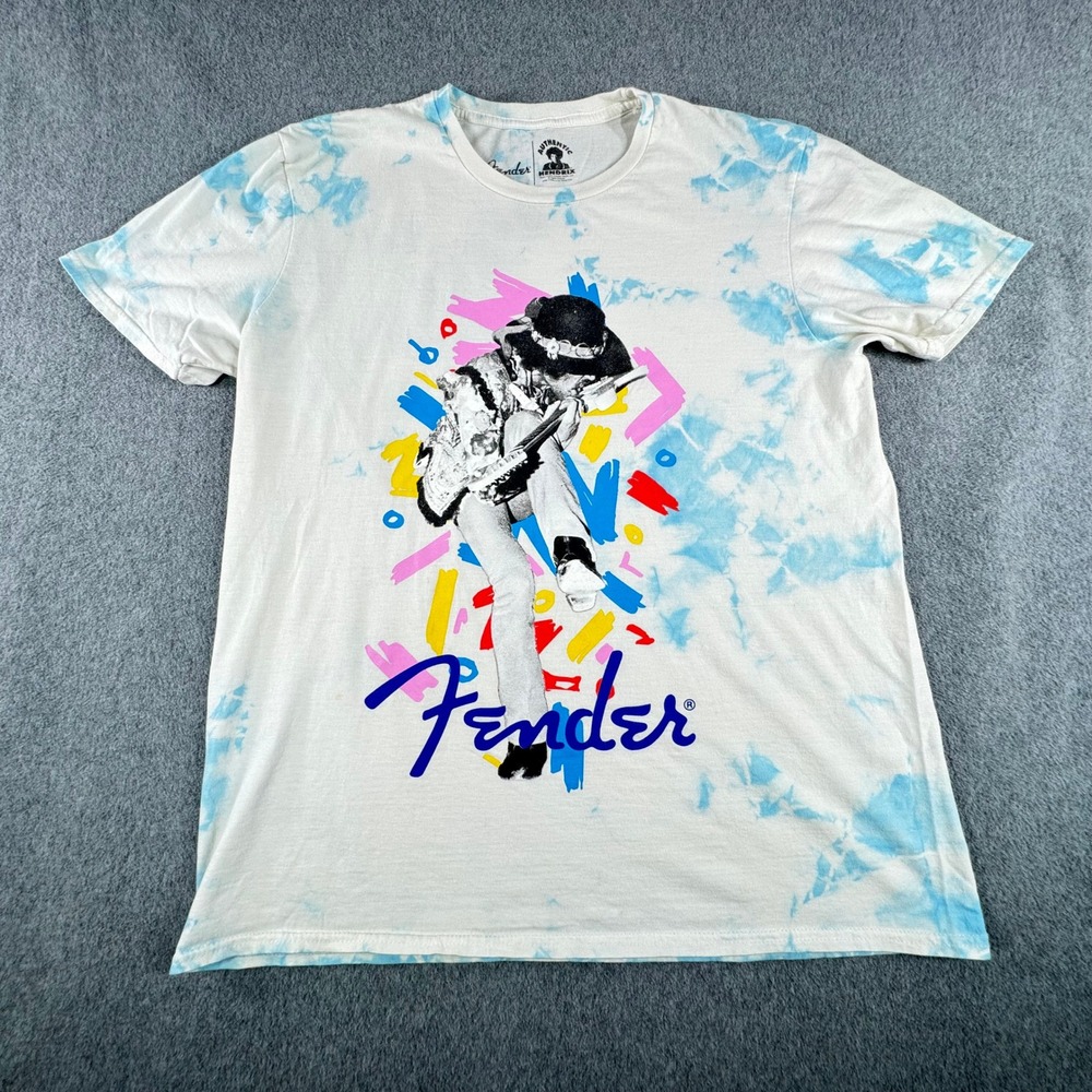 Jimi Hendrix T-Shirt Mens L Fender Hendrix Authentic Graphic Tee